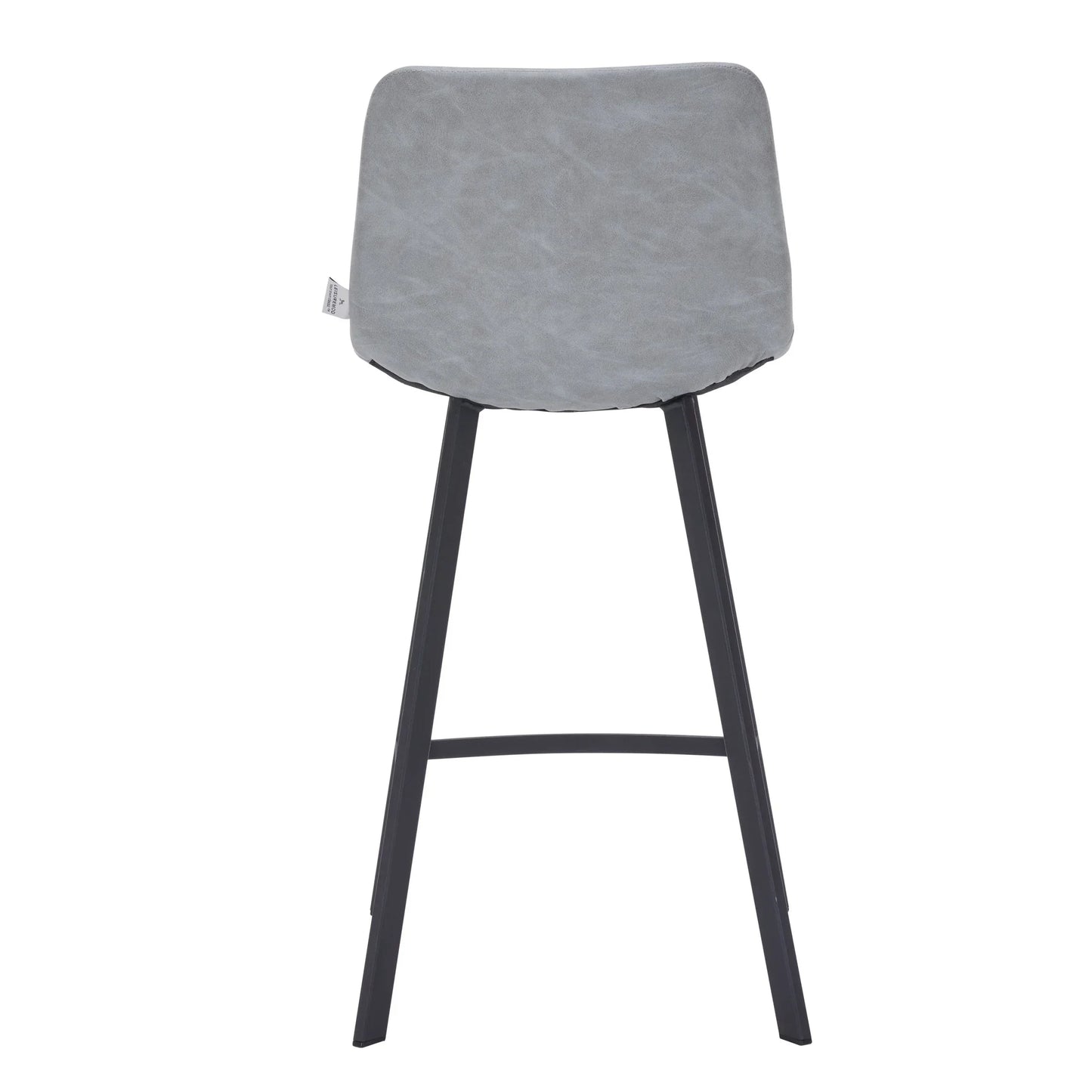 Elland 35” Counter Stool in Leather Padded Seat in Black Stainless Steel - Elax Furniture