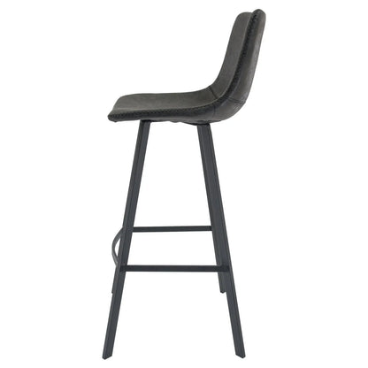Elland Modern Upholstered Leather Bar Stool With Iron Legs & Footrest Set of 2 - Elax Furniture