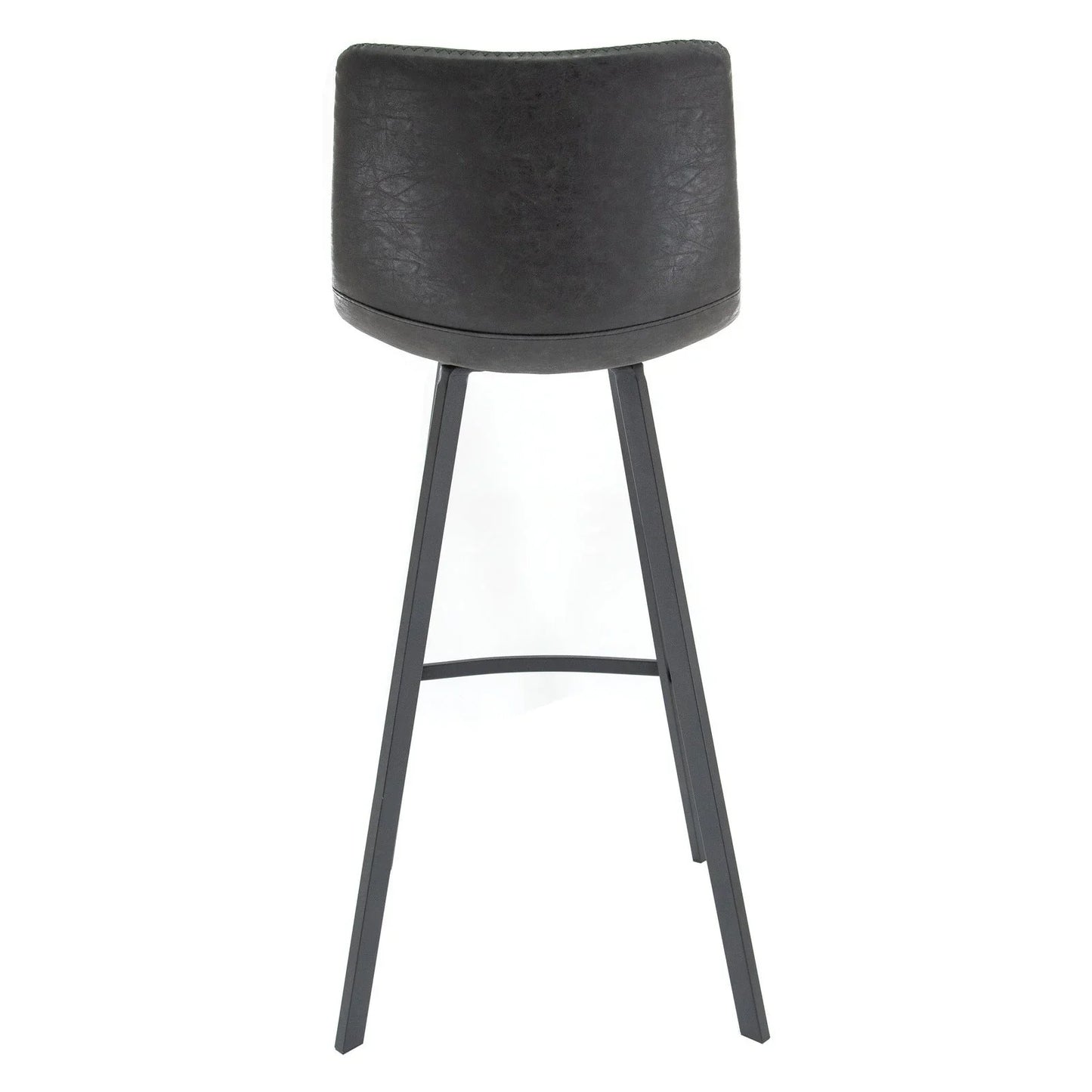 Elland Modern Upholstered Leather Bar Stool With Iron Legs & Footrest - Elax Furniture