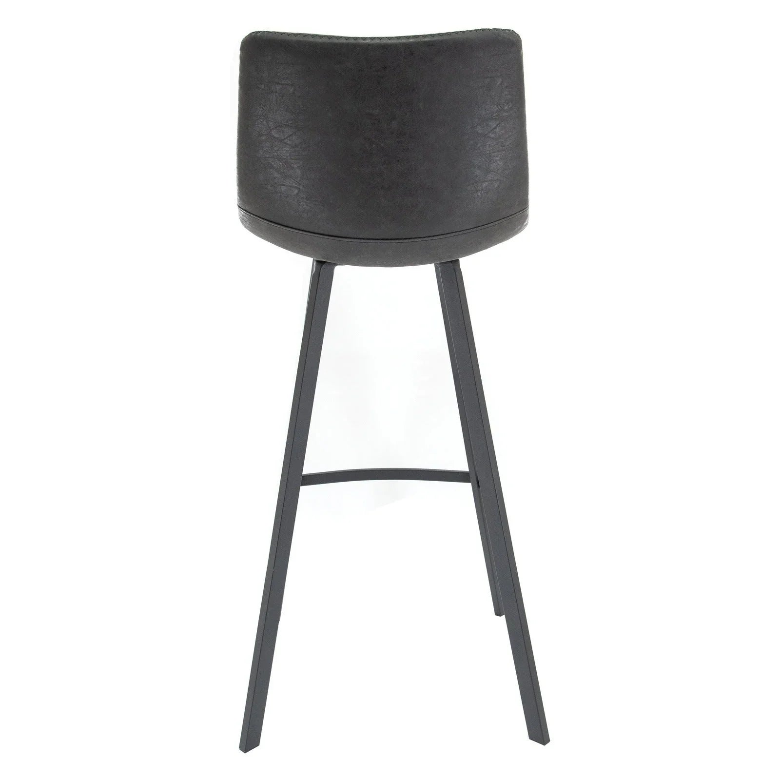 Elland Modern Upholstered Leather Bar Stool With Iron Legs & Footrest - Elax Furniture