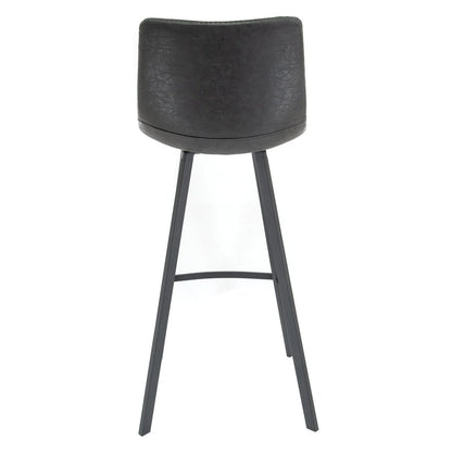 Elland Modern Upholstered Leather Bar Stool With Iron Legs & Footrest - Elax Furniture