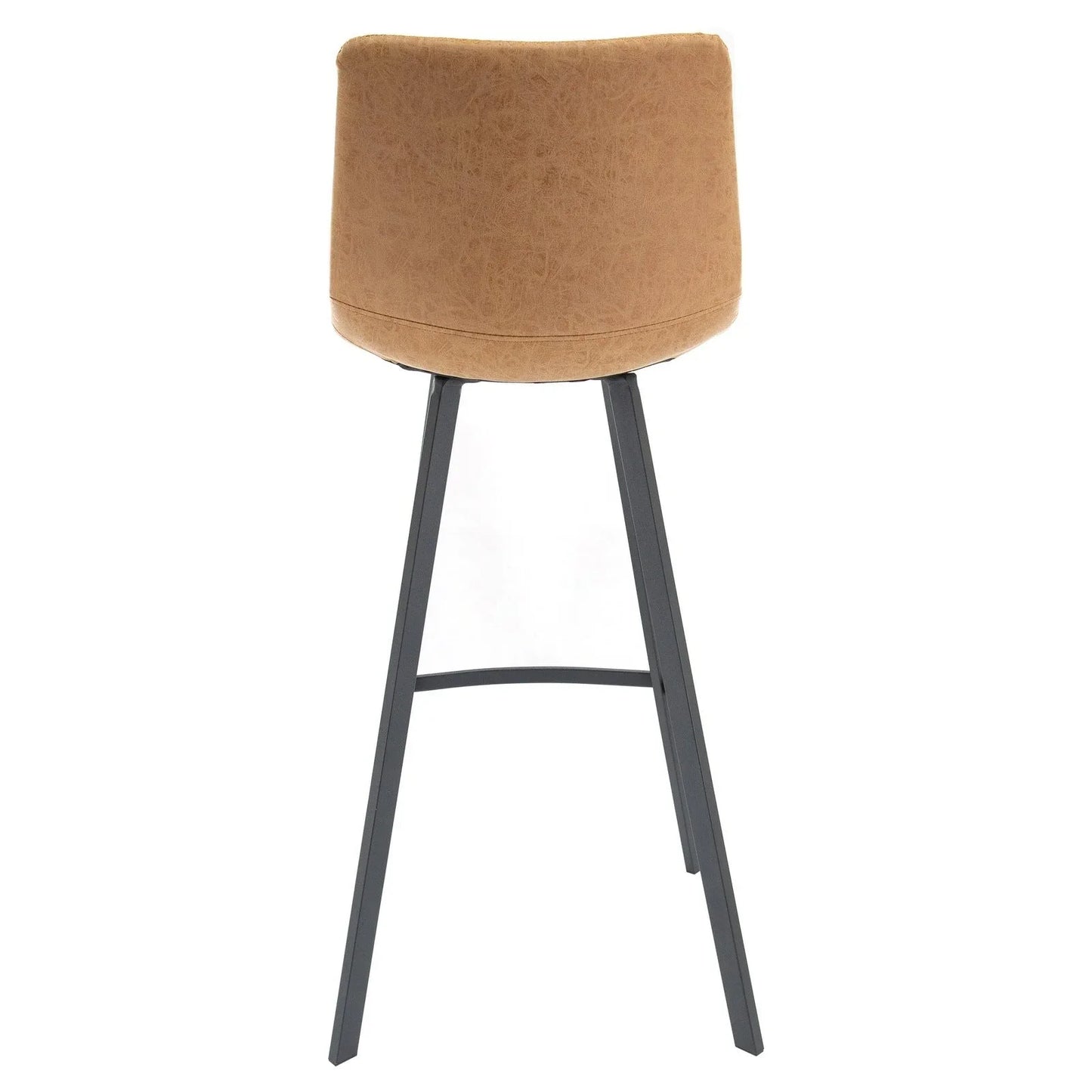Elland Modern Upholstered Leather Bar Stool With Iron Legs & Footrest Set of 2 - Elax Furniture