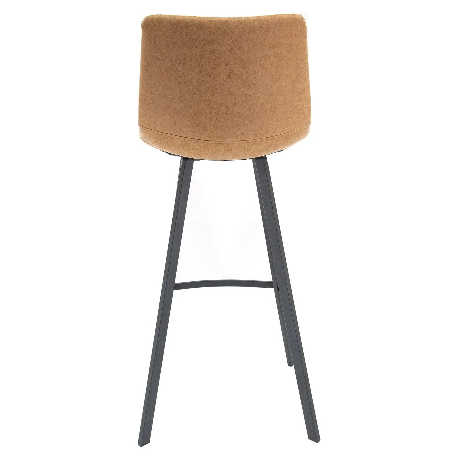 Elland Modern Upholstered Leather Bar Stool With Iron Legs & Footrest Set of 2 - Elax Furniture