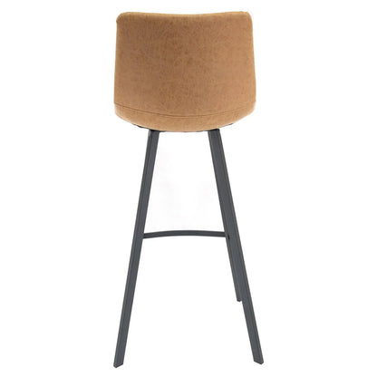 Elland Modern Upholstered Leather Bar Stool With Iron Legs & Footrest - Elax Furniture