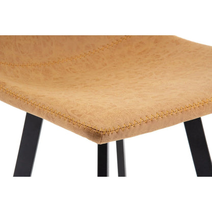 Elland Modern Upholstered Leather Bar Stool With Iron Legs & Footrest - Elax Furniture