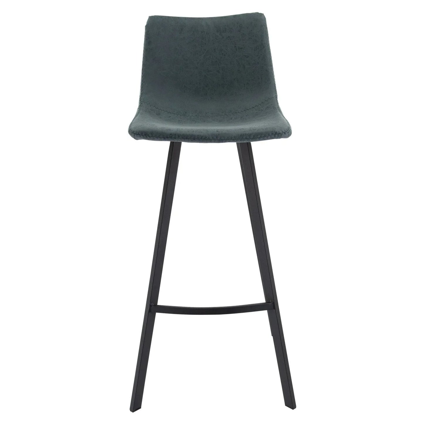 Elland Modern Upholstered Leather Bar Stool With Iron Legs & Footrest Set of 2 - Elax Furniture