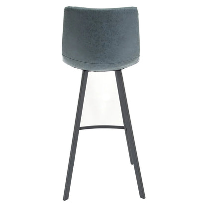Elland Modern Upholstered Leather Bar Stool With Iron Legs & Footrest Set of 2 - Elax Furniture