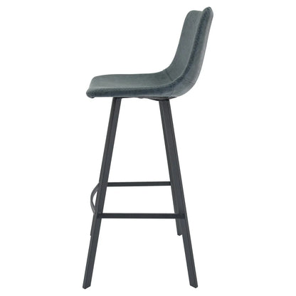 Elland Modern Upholstered Leather Bar Stool With Iron Legs & Footrest - Elax Furniture