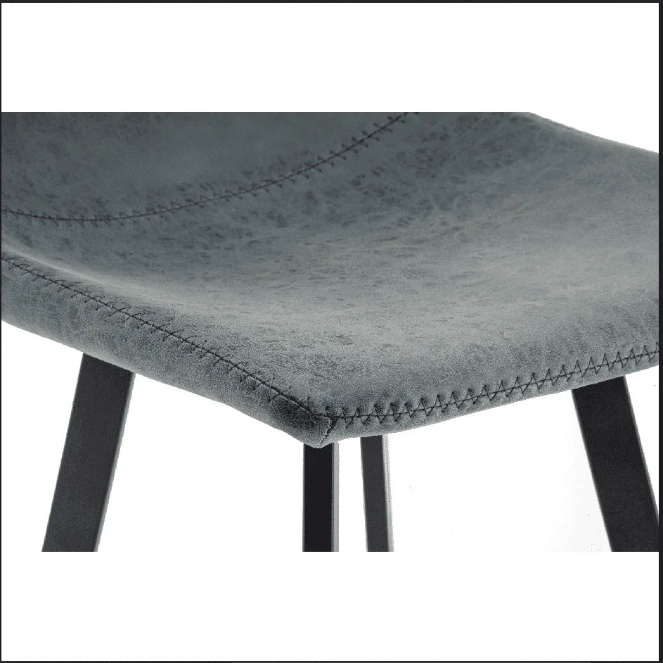 Elland Modern Upholstered Leather Bar Stool With Iron Legs & Footrest - Elax Furniture