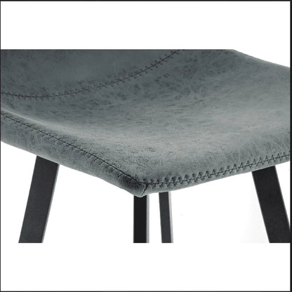 Elland Modern Upholstered Leather Bar Stool With Iron Legs & Footrest - Elax Furniture