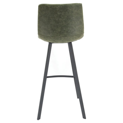 Elland Modern Upholstered Leather Bar Stool With Iron Legs & Footrest Set of 2 - Elax Furniture