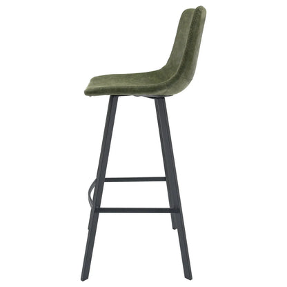 Elland Modern Upholstered Leather Bar Stool With Iron Legs & Footrest - Elax Furniture