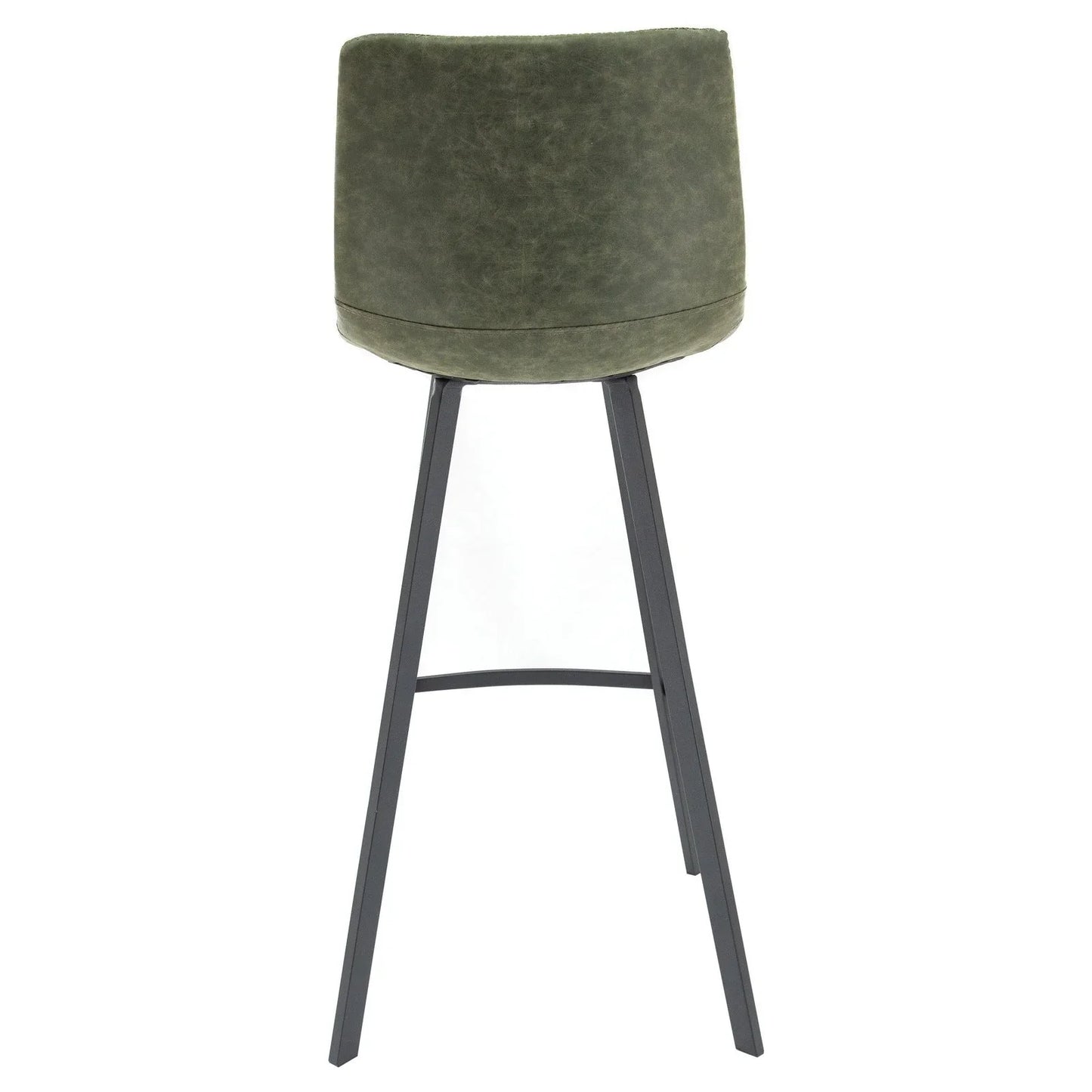 Elland Modern Upholstered Leather Bar Stool With Iron Legs & Footrest - Elax Furniture