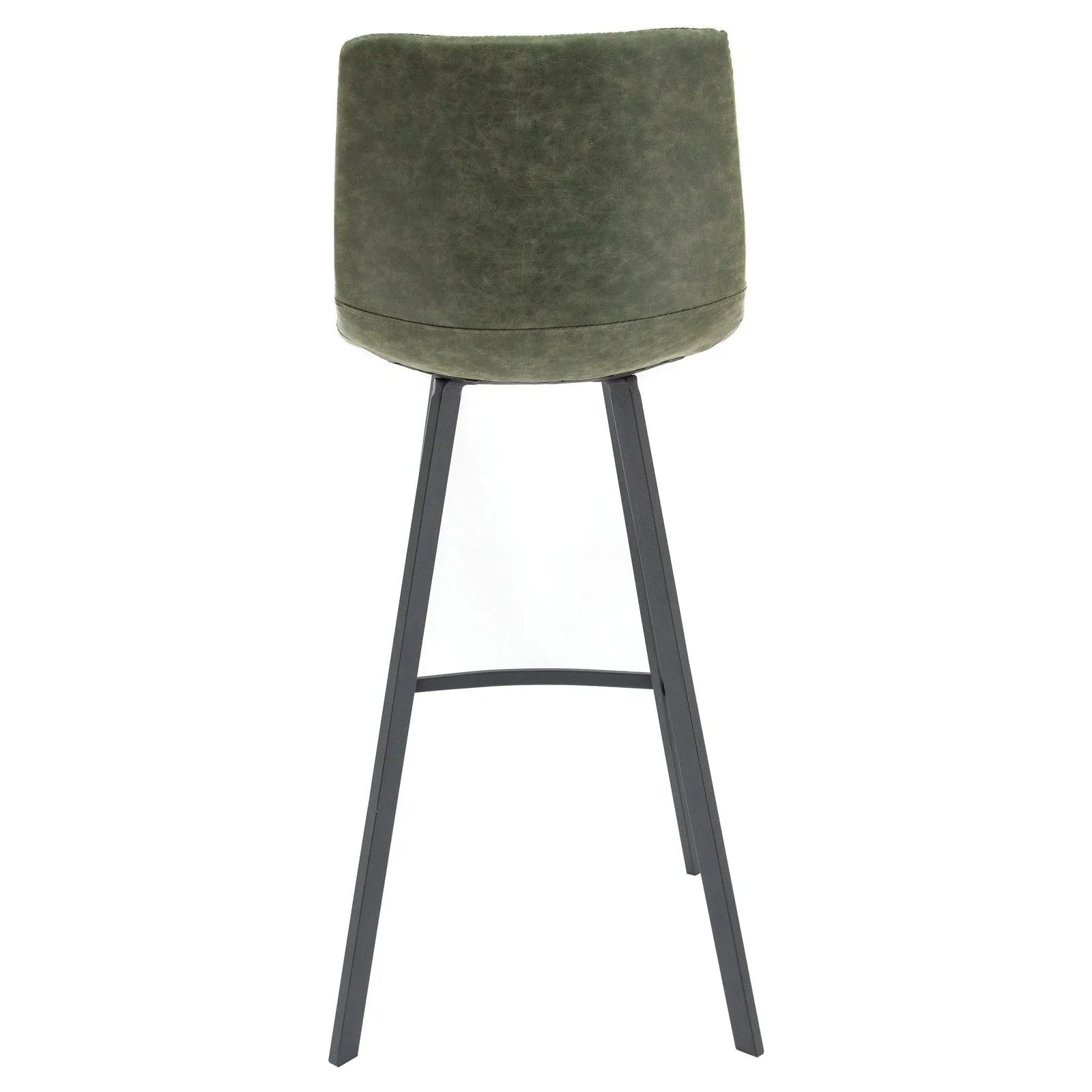 Elland Modern Upholstered Leather Bar Stool With Iron Legs & Footrest - Elax Furniture
