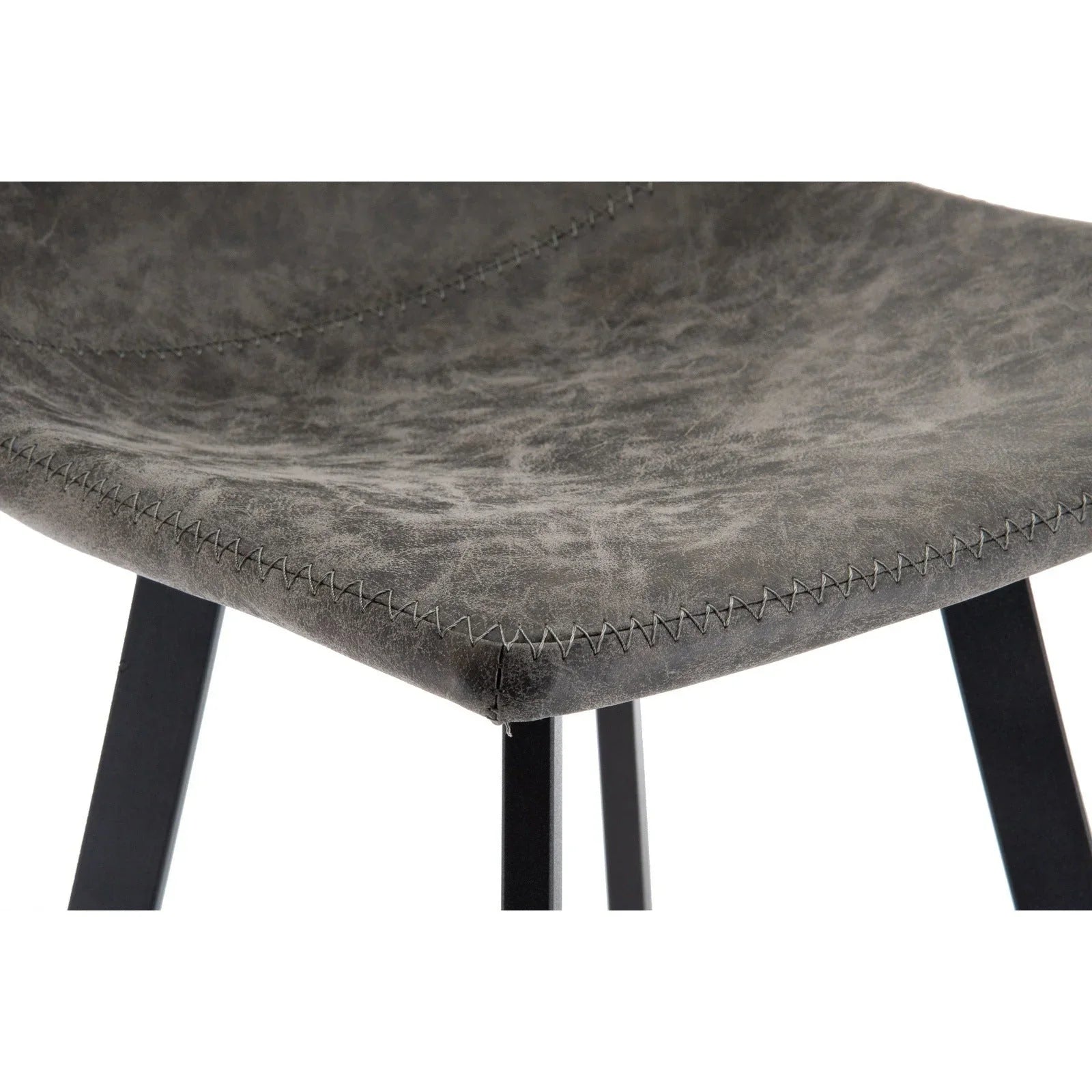 Elland Modern Upholstered Leather Bar Stool With Iron Legs & Footrest Set of 2 - Elax Furniture