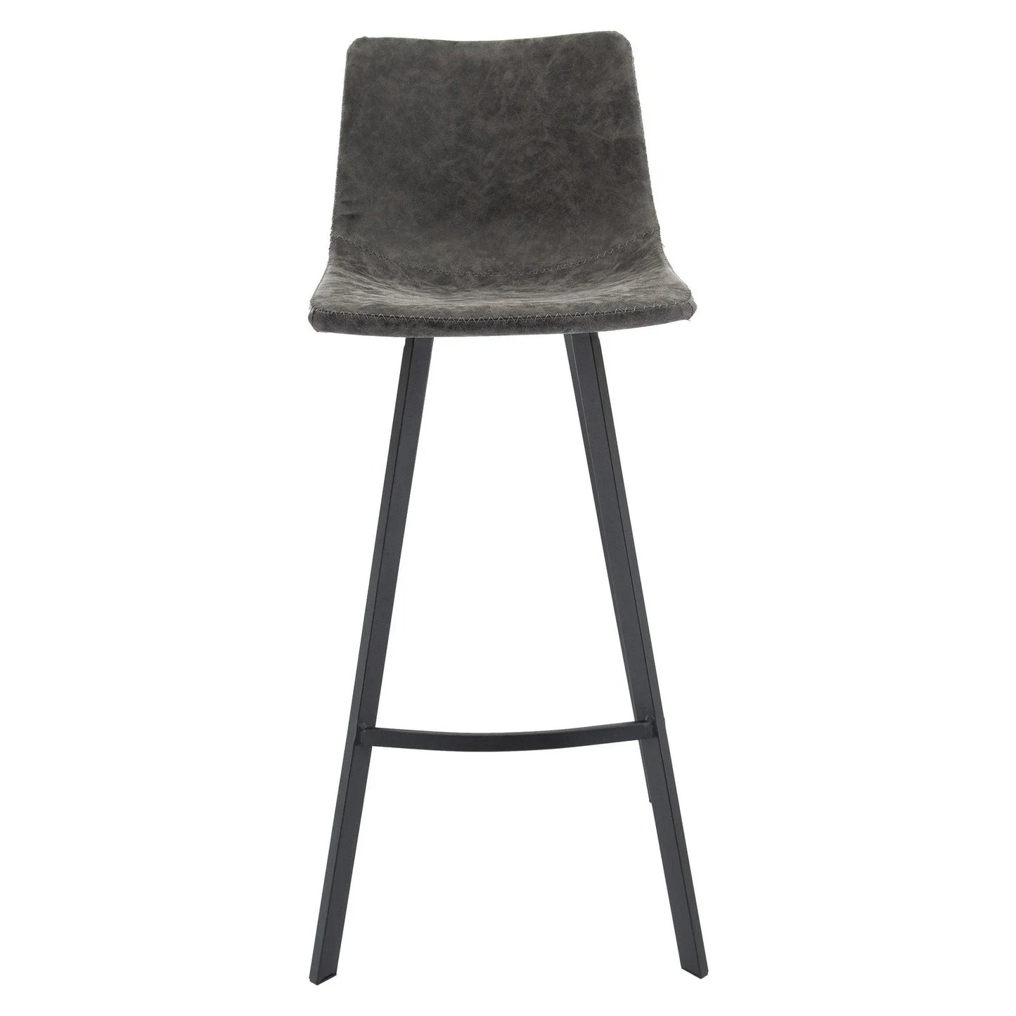 Elland Modern Upholstered Leather Bar Stool With Iron Legs & Footrest - Elax Furniture