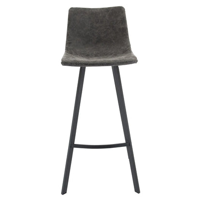 Elland Modern Upholstered Leather Bar Stool With Iron Legs & Footrest - Elax Furniture