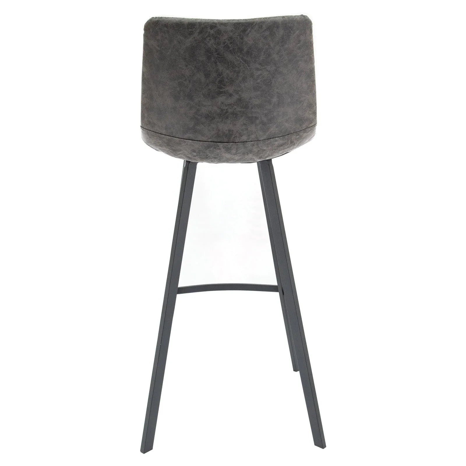 Elland Modern Upholstered Leather Bar Stool With Iron Legs & Footrest - Elax Furniture