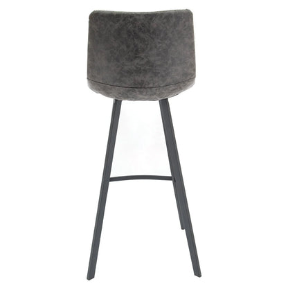 Elland Modern Upholstered Leather Bar Stool With Iron Legs & Footrest - Elax Furniture