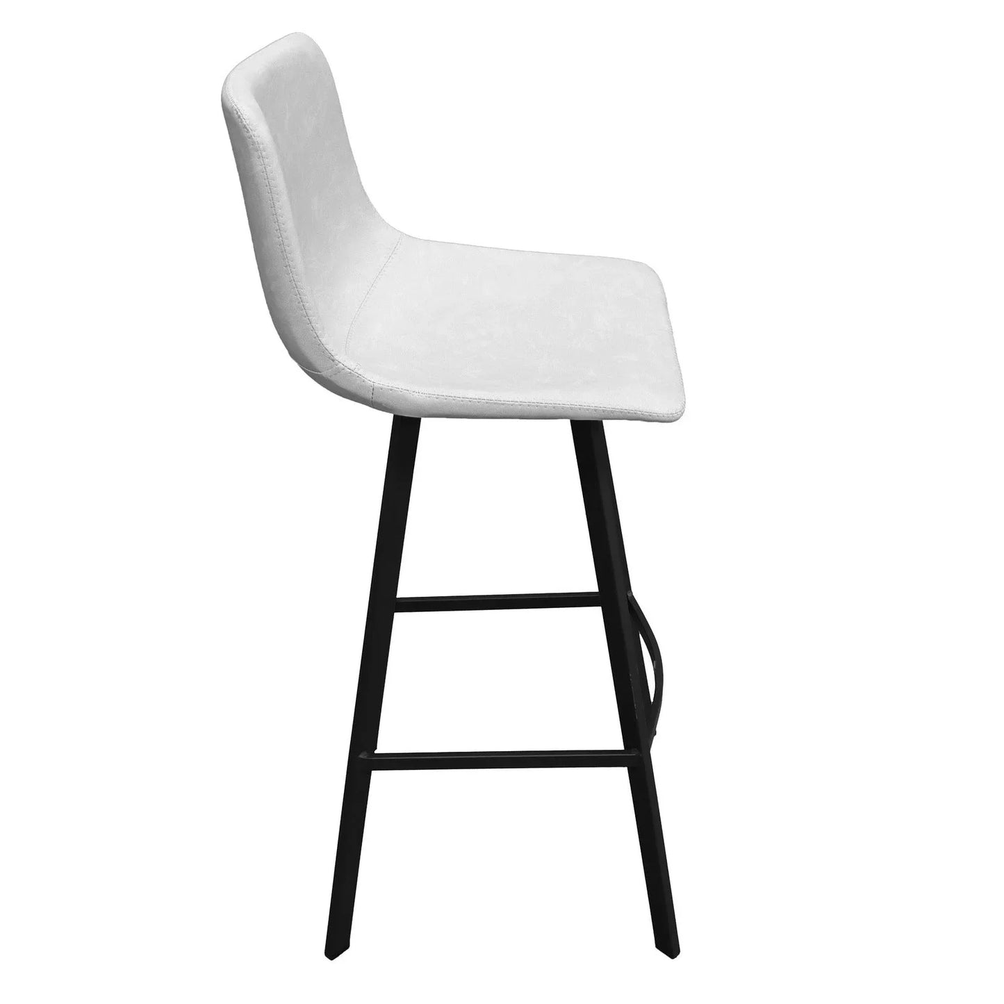 Elland Modern Upholstered Leather Bar Stool With Iron Legs & Footrest - Elax Furniture