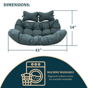 Modern Upholstered 2 Person Hanging Egg Swing Cushion with Headrest - Elax Furniture