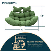 Modern Upholstered 2 Person Hanging Egg Swing Cushion with Headrest - Elax Furniture