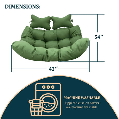 Modern Upholstered 2 Person Hanging Egg Swing Cushion with Headrest - Elax Furniture