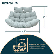 Modern Upholstered 2 Person Hanging Egg Swing Cushion with Headrest - Elax Furniture