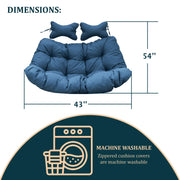 Modern Upholstered 2 Person Hanging Egg Swing Cushion with Headrest - Elax Furniture