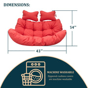 Modern Upholstered 2 Person Hanging Egg Swing Cushion with Headrest - Elax Furniture