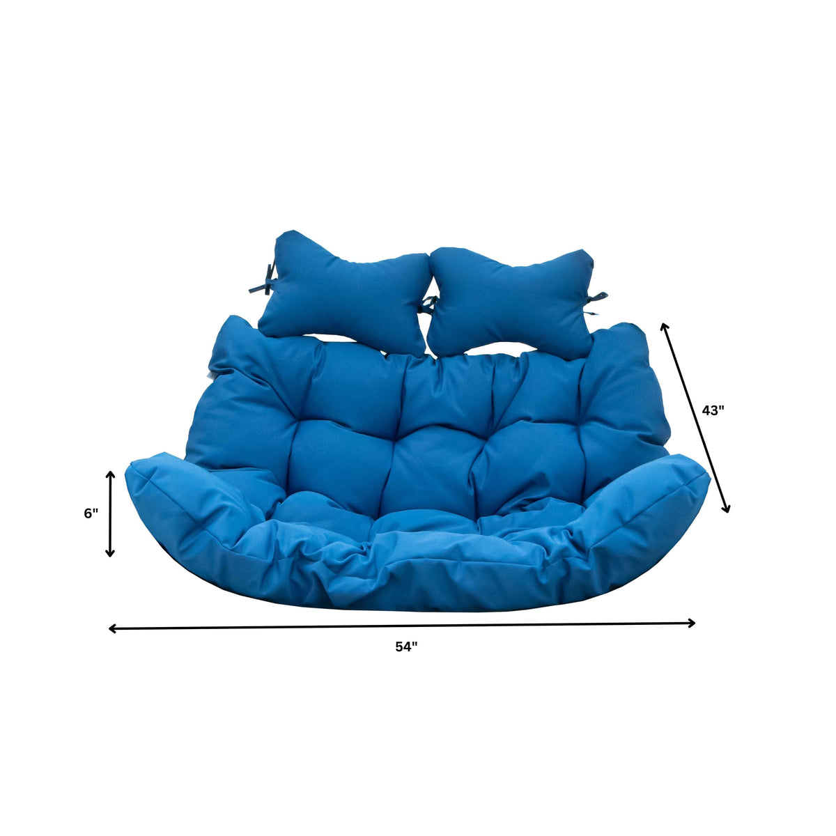 Modern Upholstered 2 Person Hanging Egg Swing Cushion with Headrest - Elax Furniture