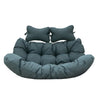 Modern Upholstered 2 Person Hanging Egg Swing Cushion with Headrest