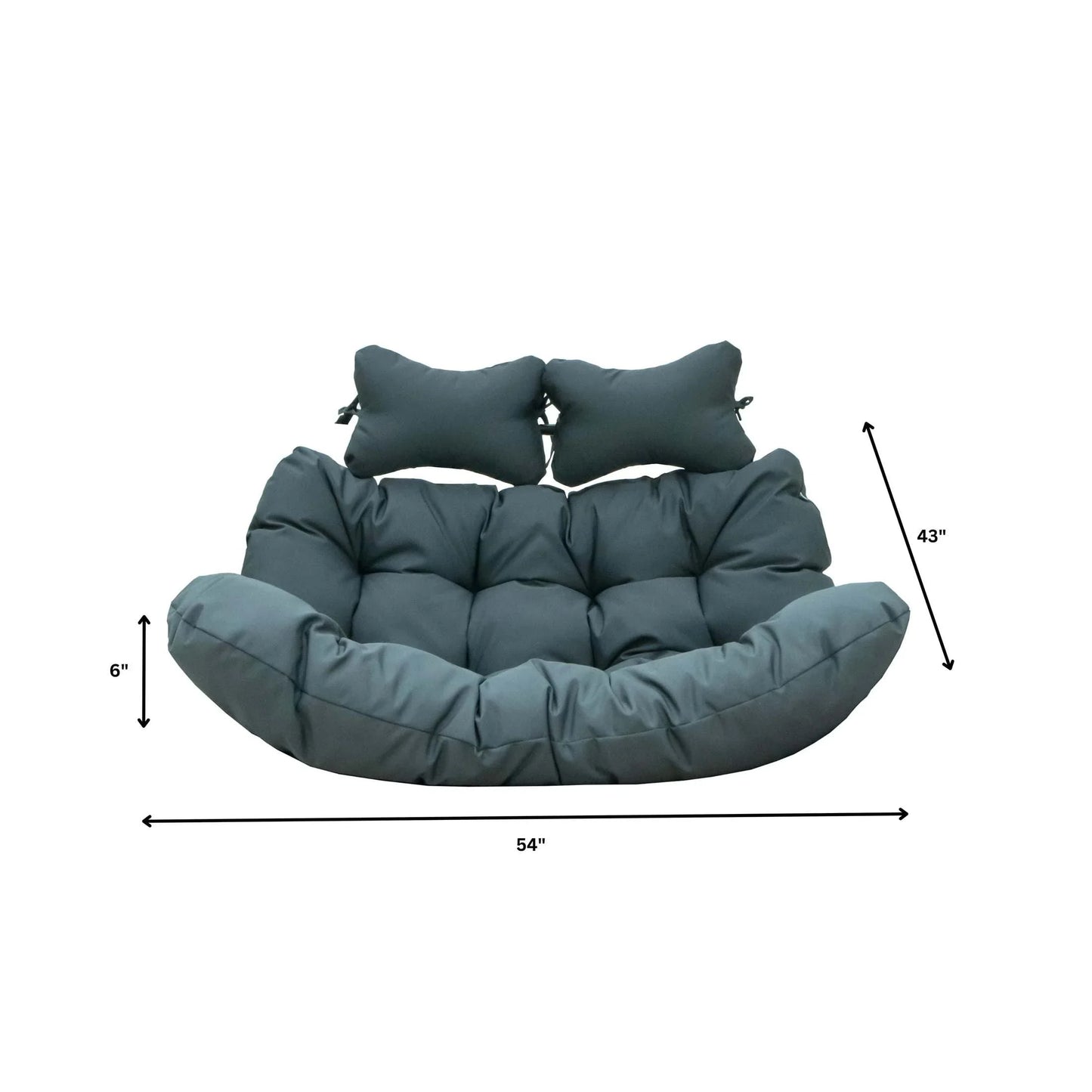 Modern Upholstered 2 Person Hanging Egg Swing Cushion with Headrest - Elax Furniture