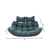 Modern Upholstered 2 Person Hanging Egg Swing Cushion with Headrest - Elax Furniture