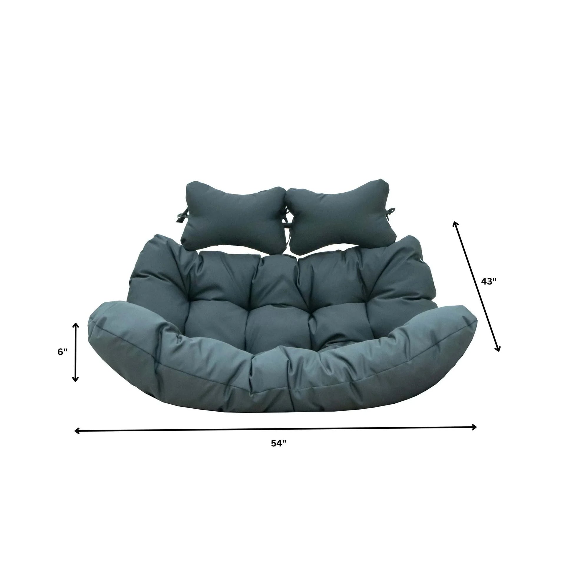 Modern Upholstered 2 Person Hanging Egg Swing Cushion with Headrest - Elax Furniture