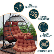 Modern Upholstered 2 Person Hanging Egg Swing Cushion with Headrest - Elax Furniture