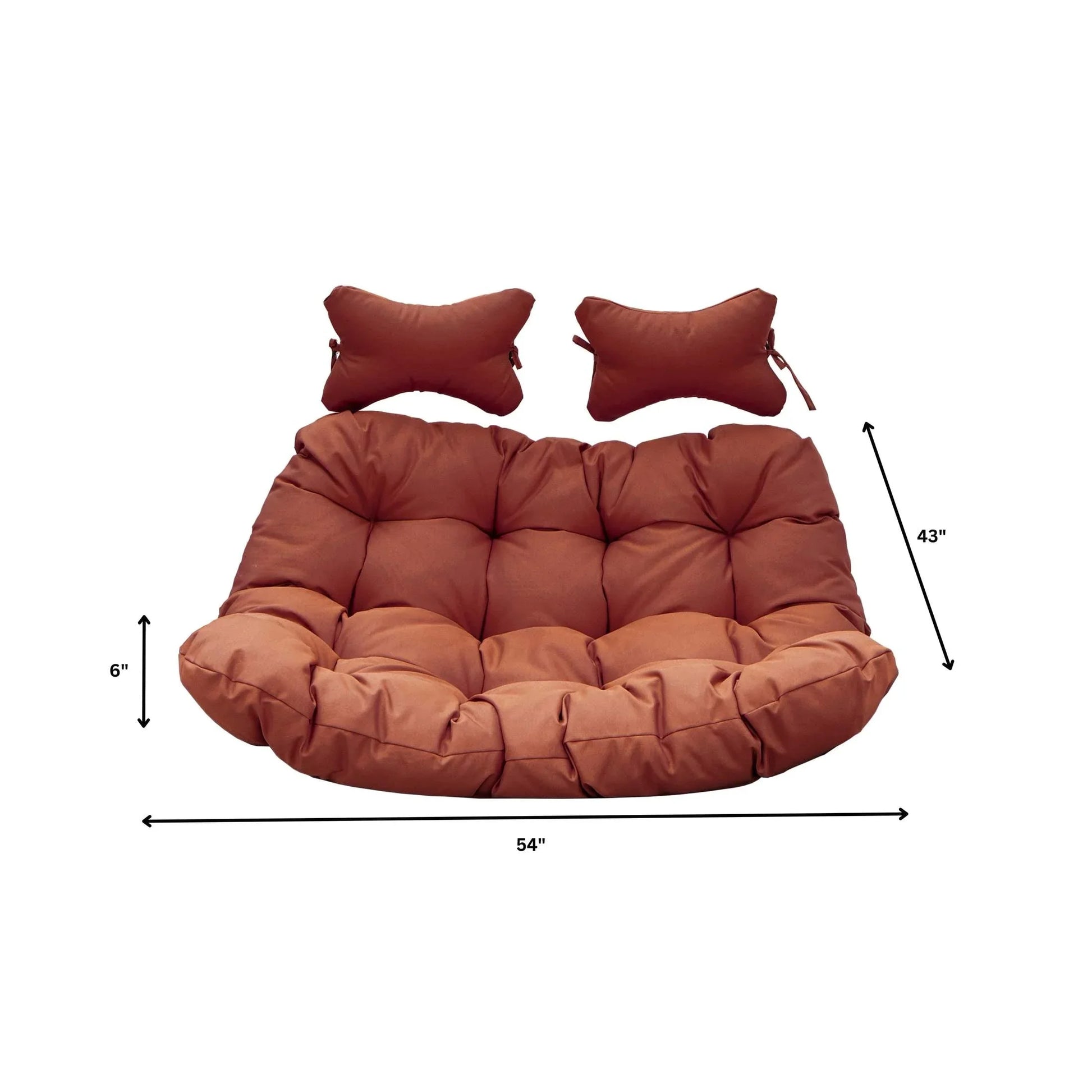 Modern Upholstered 2 Person Hanging Egg Swing Cushion with Headrest - Elax Furniture