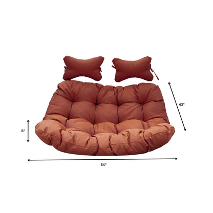 Modern Upholstered 2 Person Hanging Egg Swing Cushion with Headrest - Elax Furniture