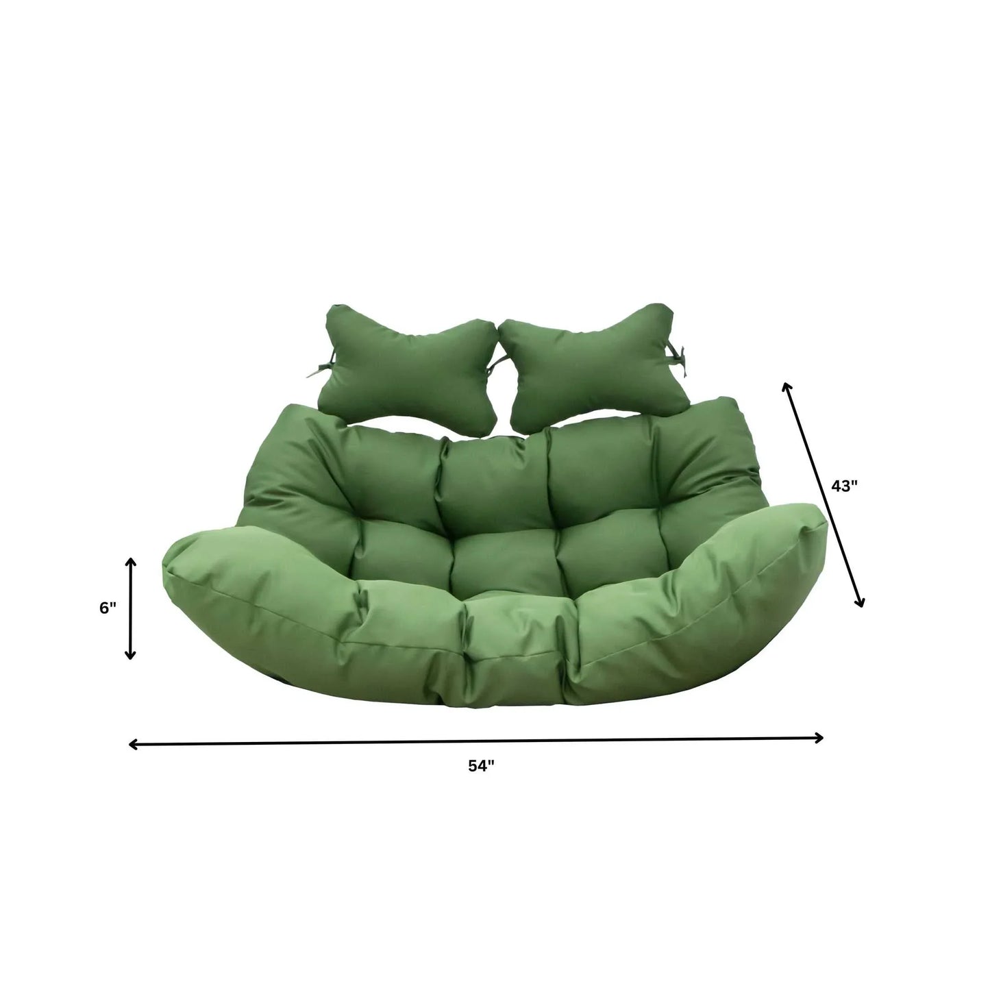 Modern Upholstered 2 Person Hanging Egg Swing Cushion with Headrest - Elax Furniture