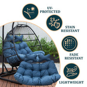 Modern Upholstered 2 Person Hanging Egg Swing Cushion with Headrest - Elax Furniture