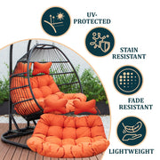 Modern Upholstered 2 Person Hanging Egg Swing Cushion with Headrest - Elax Furniture