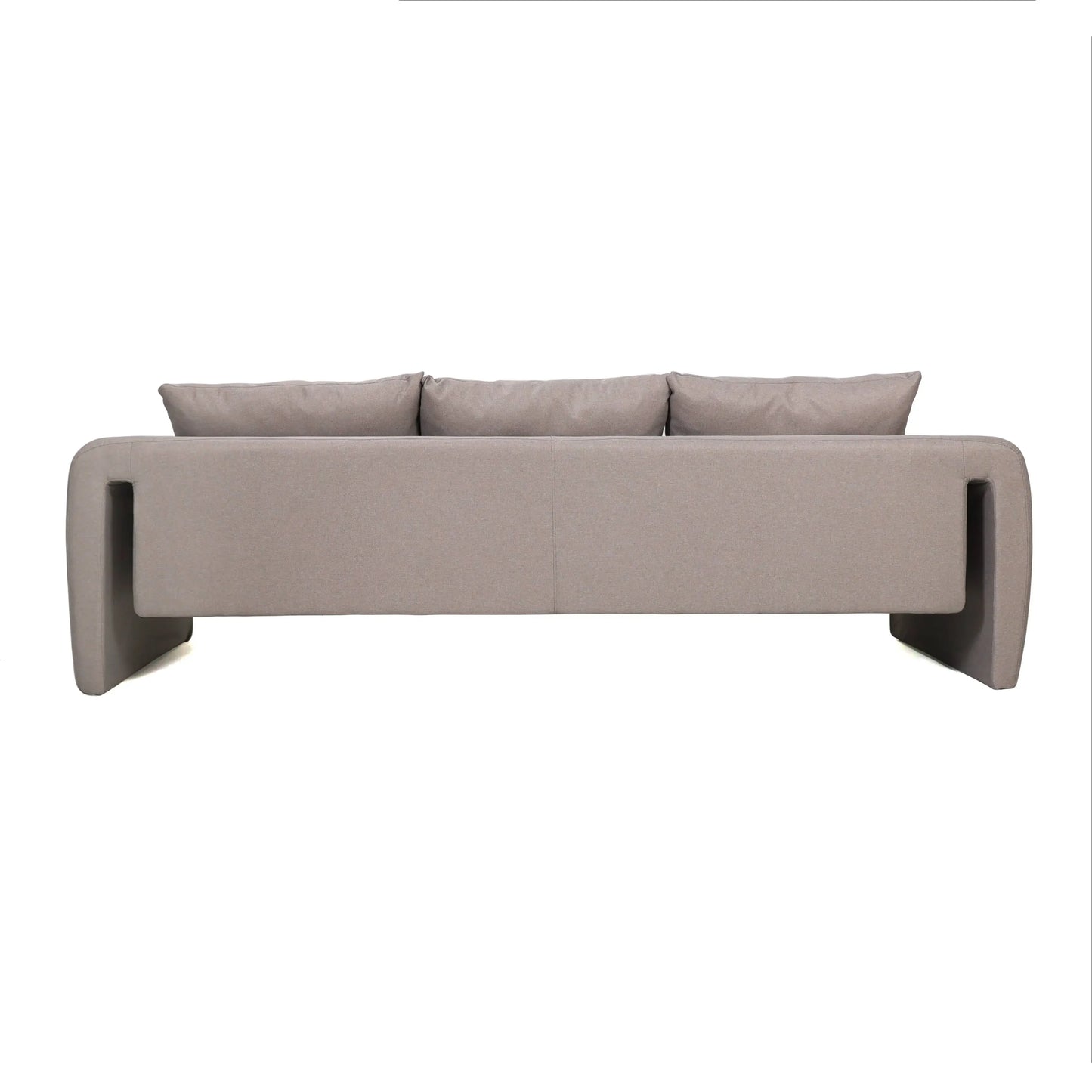 Ely Three-Seater Sofa Upholstered in Linen with Iron Frame and Removable Cushions - Elax Furniture