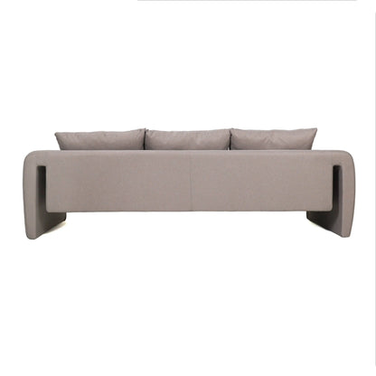 Ely Three-Seater Sofa Upholstered in Linen with Iron Frame and Removable Cushions - Elax Furniture