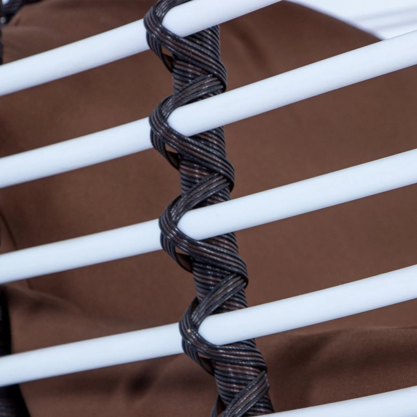 Single-Seater Wicker Hanging Egg Swing Chair with Green Cushion - Elax Furniture