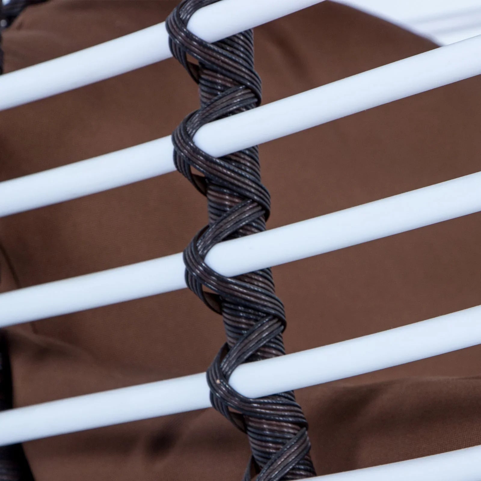 Single-Seater Wicker Hanging Egg Swing Chair with Green Cushion - Elax Furniture