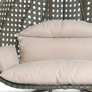 Wicker Hanging 2 person Egg Swing Chair With Outdoor Cover - Elax Furniture