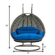 Modern Beige Wicker Hanging Double Seater Egg Swing Chair - Elax Furniture