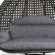 Wicker Hanging 2 person Egg Swing Chair With Outdoor Cover - Elax Furniture