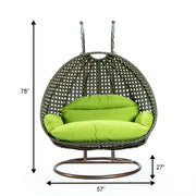 Modern Beige Wicker Hanging Double Seater Egg Swing Chair - Elax Furniture