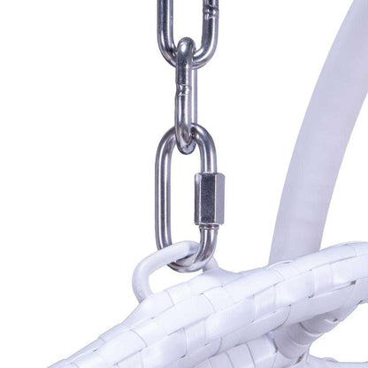 Modern White Wicker Hanging Double Seater Egg Swing Chair - Elax Furniture